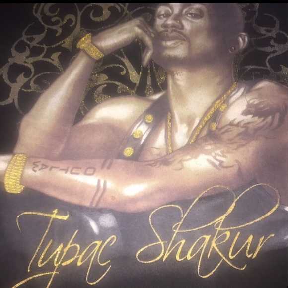 TUPAC GOLD DESIGNER TEE SHIRT CUSTOM MADE - Picture 2 of 7